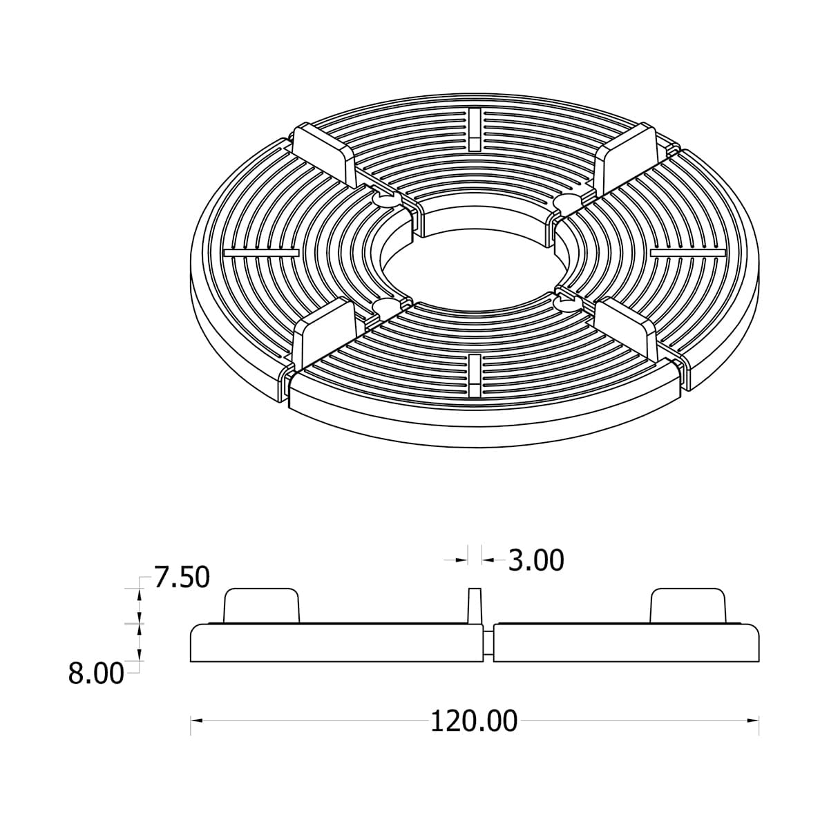 8mm Plattenlager Gummi – Bild 7